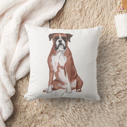 ボクサードウオーターカラーアート絵を描ズ クッション (ブランケット)