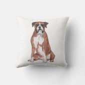 ボクサードウオーターカラーアート絵を描ズ クッション (裏面)