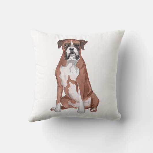 ボクサードウオーターカラーアート絵を描ズ クッション (裏面)