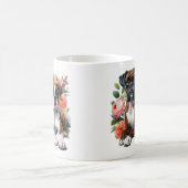 ボクサードッグと花 コーヒーマグカップ (中央)