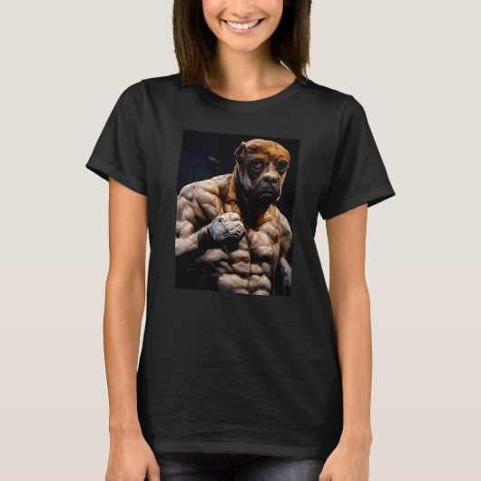 ボクサードッグのボディビルダー Tシャツ (正面)