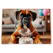 ボクサードッグの誕生日お祝い ラージペーパーバッグ (正面)