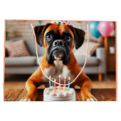 ボクサードッグの誕生日お祝い ラージペーパーバッグ (裏面)