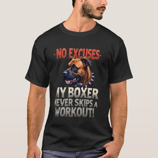 ボクサードッグの飼い主のための楽しいジムギフト Tシャツ (正面)