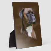 ボクサードッグオイル絵画ポートレート フォトプラーク (側面)