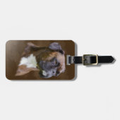 ボクサードッグオイル絵画ポートレート ラゲッジタグ (正面横)