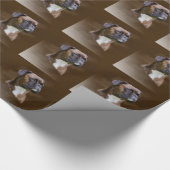 ボクサードッグオイル絵画ポートレート ラッピングペーパー (角)