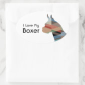 ボクサードッグカスタマイズ可能なシルエットシール 楕円形シール (バッグ)