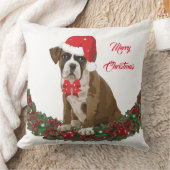 ボクサードッグクリスマスキュートフェスティバル装飾用クッション クッション (ブランケット)