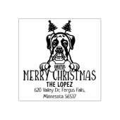 ボクサードッグクリスマス差出人住所 ラバースタンプ (インプリント)