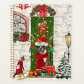 ボクサードッグクリスマス装飾用クッション プランナー手帳 (正面)