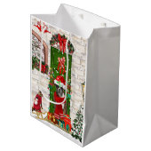 ボクサードッグクリスマス装飾用クッション ミディアムペーパーバッグ (正面アングル)