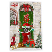 ボクサードッグクリスマス装飾用クッション ミディアムペーパーバッグ (正面)