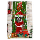 ボクサードッグクリスマス装飾用クッション ミディアムペーパーバッグ (裏面)