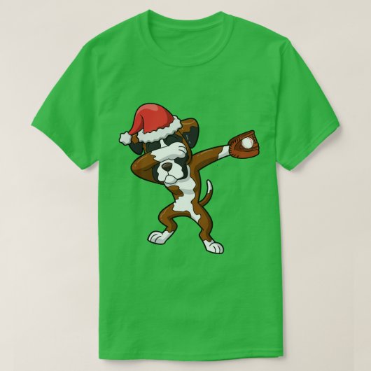 ボクサードッグサンタクロース野球 Tシャツ (デザイン正面)
