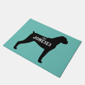 ボクサードッグシルエットウェルカムマッカスタムト ドアマット (アングル)