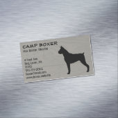 ボクサードッグシルエットフェイクウッドスタイル マグネット名刺 (インサイチュ)
