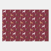 ボクサードッグスサンタポーズキュートペット ラッピングペーパーシート (正面3)