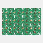 ボクサードッグスサンタポーズキュートペット ラッピングペーパーシート (正面)