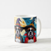 ボクサードッグスパンプキンハロウィンおもしろい コーヒーマグカップ (正面右)