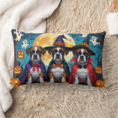 ボクサードッグスパンプキンハロウィンおもしろい ランバークッション (ブランケット)