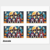 ボクサードッグスパンプキンハロウィンおもしろい 長方形シール (シート)