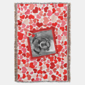 ボクサードッグハートブランケット スローブランケット (正面縦)