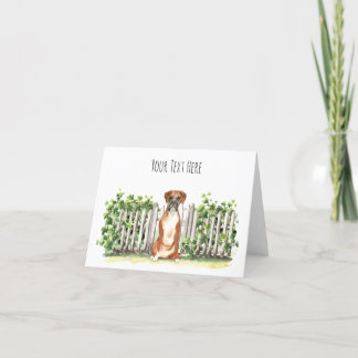 ボクサードッグパーソナライズされた文字グリーティングカード サンキューカード