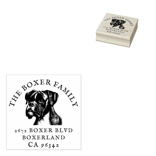 ボクサードッグファミリー名差出人住所 ラバースタンプ (押印)