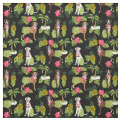 ボクサードッグフラ熱帯黒 ファブリック (見本)