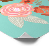 ボクサードッグフローラアートプリント ポスター (角)