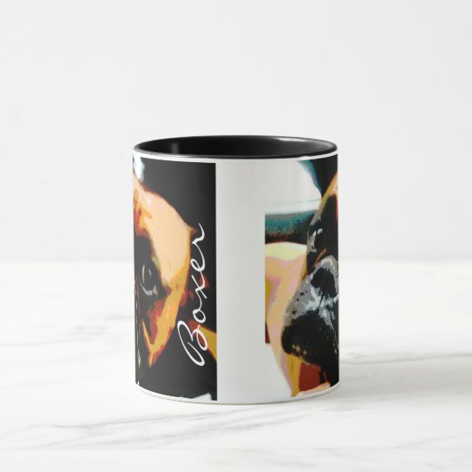 ボクサードッグペットフォトコーヒーマグ マグカップ (中央)