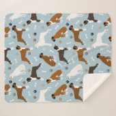 ボクサードッグボーンズアンドポーズシェルパ毛布 シェルパブランケット (正面(横))