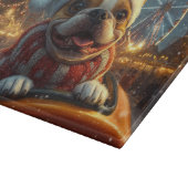 ボクサードッグローラーコースタークリスマス カッティングボード (角)