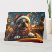 ボクサードッグローラーコースタークリスマス カード (正面)