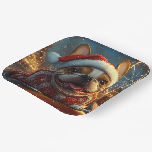 ボクサードッグローラーコースタークリスマス ペーパープレート (傾斜あり)