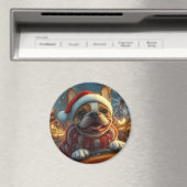 ボクサードッグローラーコースタークリスマス マグネット (インサイチュ (食洗機))