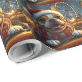 ボクサードッグローラーコースタークリスマス ラッピングペーパー (ロールコーナー)