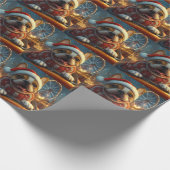 ボクサードッグローラーコースタークリスマス ラッピングペーパー (角)