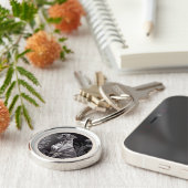 ボクサードッグヴィンテージアートメタルキーチェーン キーホルダー (側面)