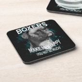 ボクサードッグ動物愛好家アート文字 コースター (左側)