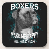 ボクサードッグ動物愛好家アート文字 コースター (正面)