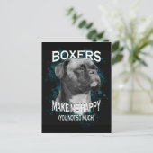 ボクサードッグ動物愛好家アート文字 ポストカード (スタンド正面)