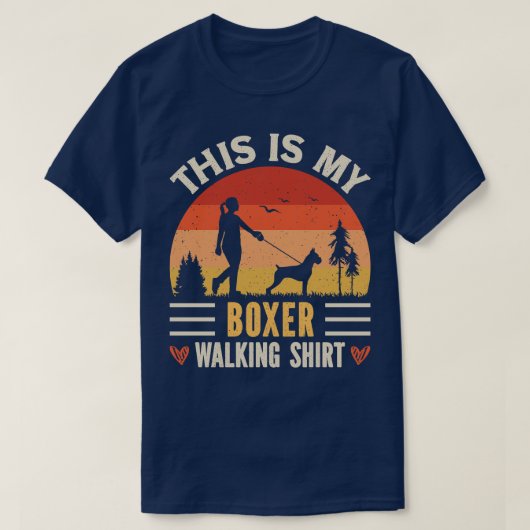ボクサードッグ歩く Tシャツ (デザイン正面)