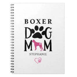 ボクサードッグ母ポープリントハート名前をカスタムする ノートブック