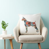 ボクサードッグ水彩幾何学模様シルエット クッション (椅子)