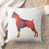 ボクサードッグ水彩幾何学模様シルエット クッション (ブランケット)