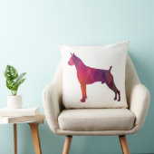 ボクサードッグ水彩幾何学模様シルエット クッション (椅子)