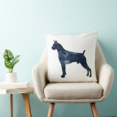 ボクサードッグ水彩幾何学模様シルエット クッション (椅子)