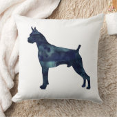 ボクサードッグ水彩幾何学模様シルエット クッション (ブランケット)